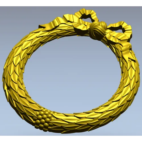 Laurel Wreath Frame - 3D STL model for CNC milling