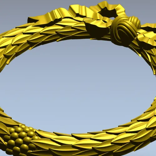 Laurel Wreath Frame - 3D STL model for CNC milling