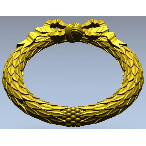 Laurel Wreath Frame - 3D STL model for CNC milling