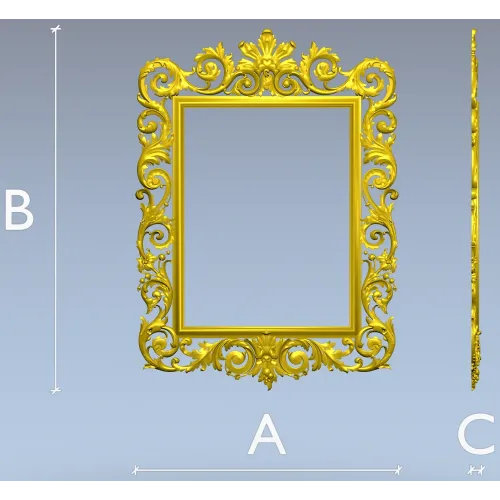 Baroque frame STL 3D model for CNC milling