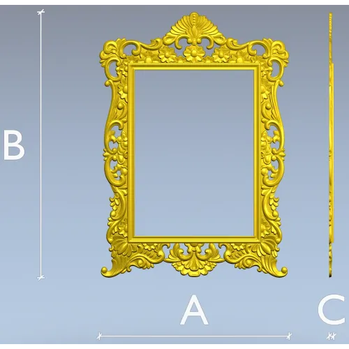 Rococo Ornamental Frame STL for CNC