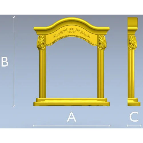 Baroque Arched Frame STL - 3D model for CNC router