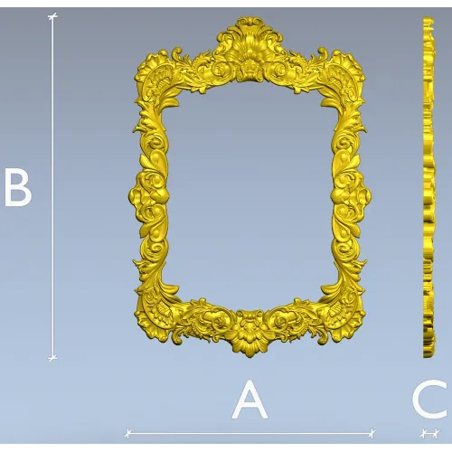 Baroque Rococo Frame STL for CNC Milling