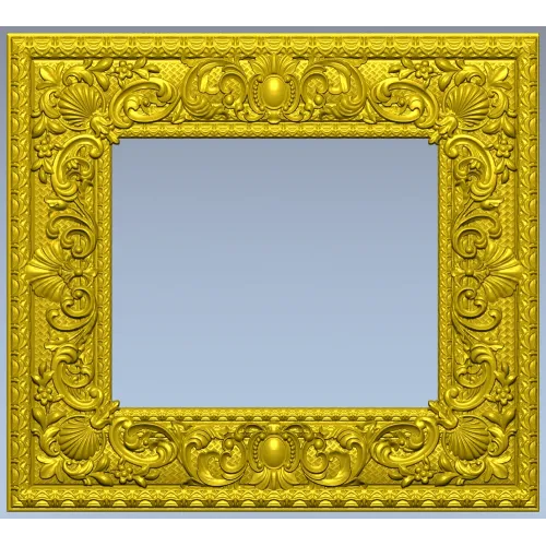 Baroque Ornate Square Frame - STL 3D model for CNC
