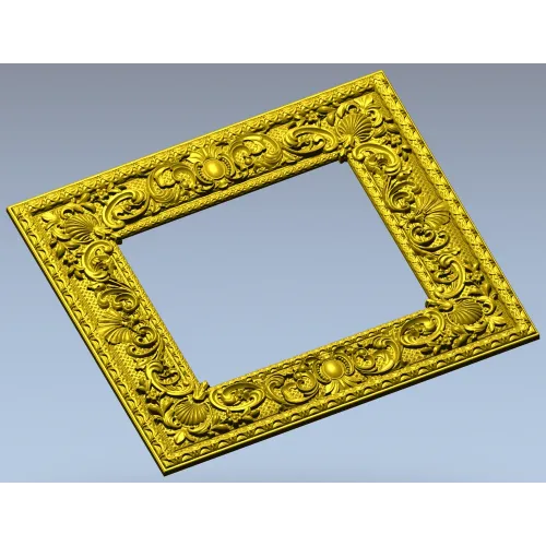 Baroque Ornate Square Frame - STL 3D model for CNC