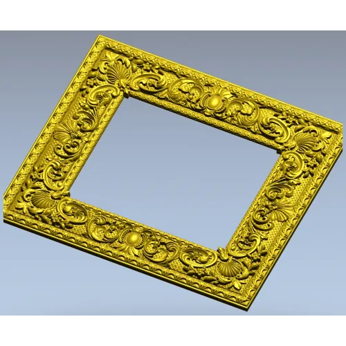 Baroque Ornate Square Frame - STL 3D model for CNC