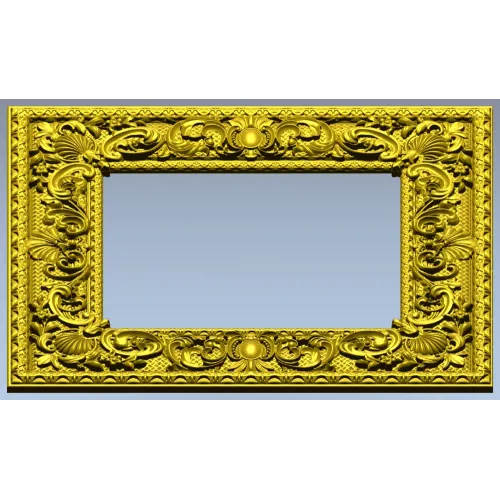 Baroque Ornate Square Frame - STL 3D model for CNC