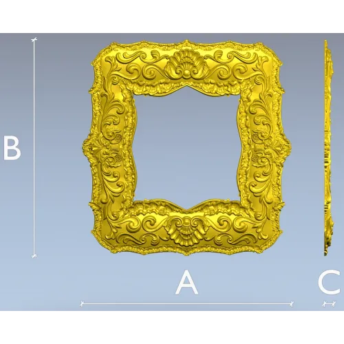Baroque Shell Frame STL for CNC Carving