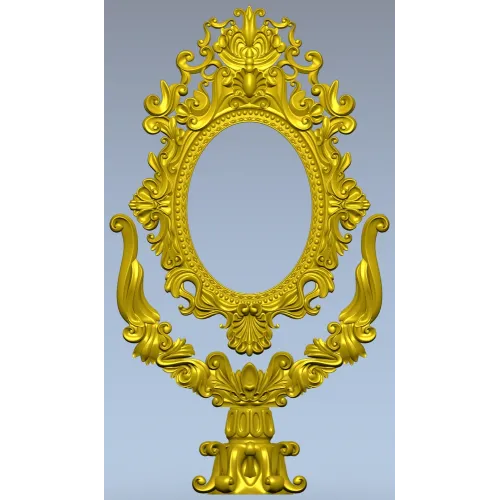 Барочная овальная рамка в стиле багет - stl модель для ЧПУ