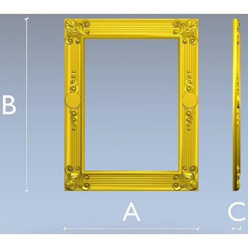 Baroque Corner Frame 3D model STL for CNC milling