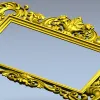 Baroque rectangular frame STL - ornate 3D model for CNC