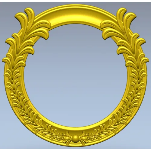 Ornate Acanthus Round Frame - 3D STL for CNC