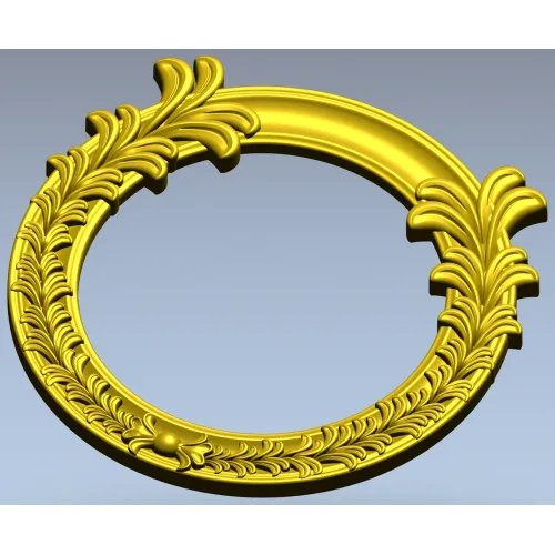 Ornate Acanthus Round Frame - 3D STL for CNC