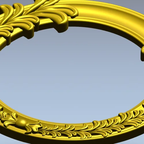 Ornate Acanthus Round Frame - 3D STL for CNC