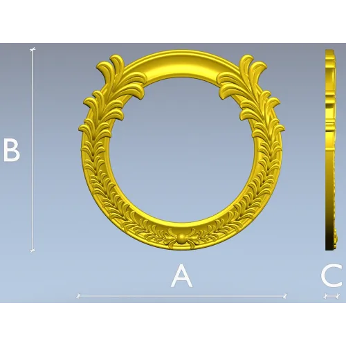 Ornate Acanthus Round Frame - 3D STL for CNC