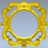 Rococo Round Frame STL for CNC - Baroque Medallion 3D Model