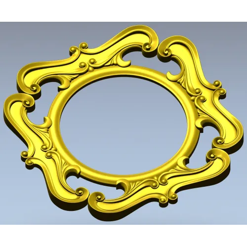 Rococo Round Frame STL for CNC - Baroque Medallion 3D Model