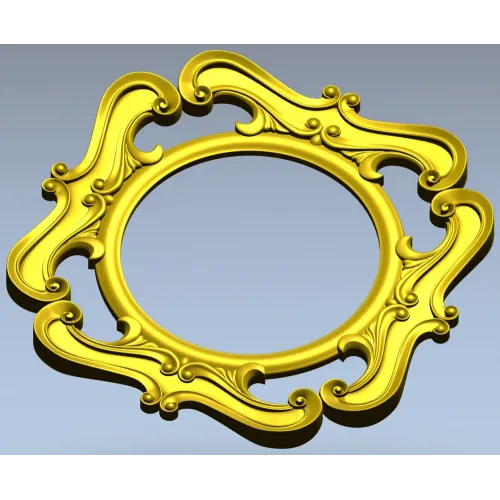 Rococo Round Frame STL for CNC - Baroque Medallion 3D Model