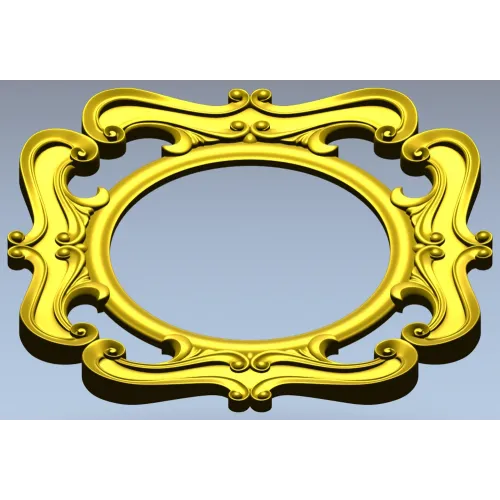 Rococo Round Frame STL for CNC - Baroque Medallion 3D Model