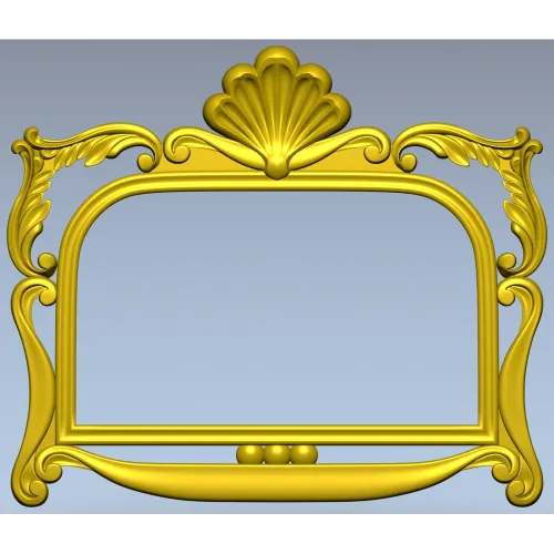Ornate Seashell Rococo Frame STL for CNC