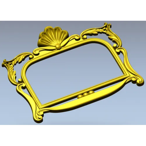 Ornate Seashell Rococo Frame STL for CNC