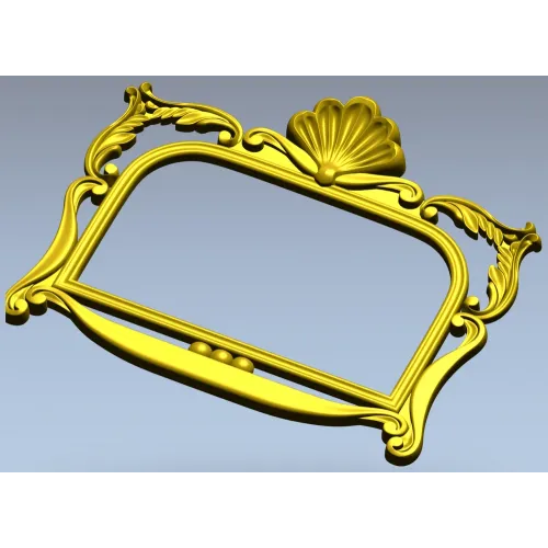Ornate Seashell Rococo Frame STL for CNC