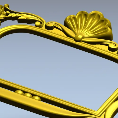 Ornate Seashell Rococo Frame STL for CNC