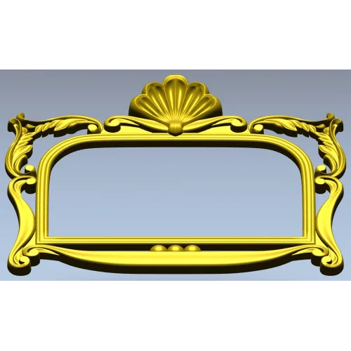 Ornate Seashell Rococo Frame STL for CNC