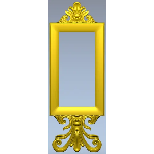 Baroque Rectangular Frame STL for CNC