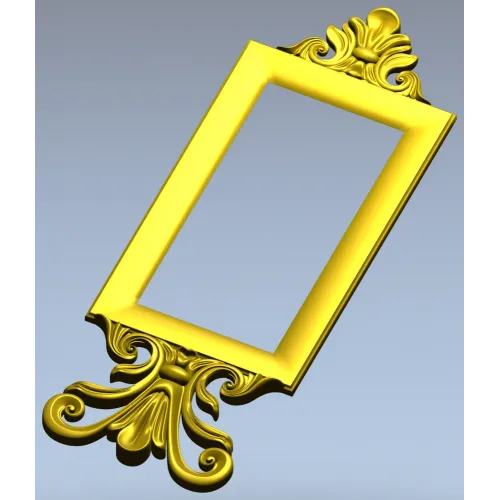 Baroque Rectangular Frame STL for CNC