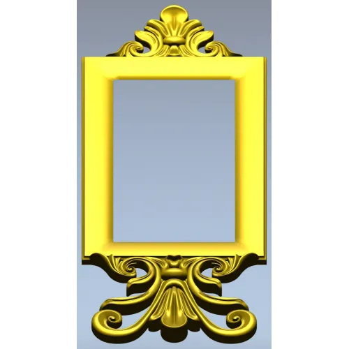 Baroque Rectangular Frame STL for CNC