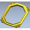 Октагональная резная рамка STL для ЧПУ - классический багет в 3D