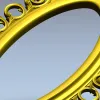 Овальная декоративная рамка STL для ЧПУ с цветочным картушем