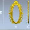 Овальная декоративная рамка STL для ЧПУ с цветочным картушем