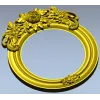 Ornate Round Floral Frame - STL 3D Model for CNC