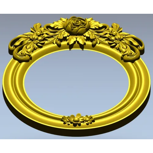Ornate Round Floral Frame - STL 3D Model for CNC
