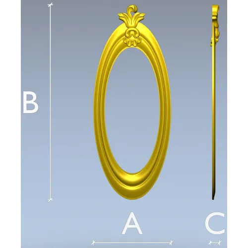 Baroque Oval Frame STL for CNC