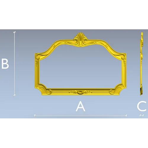 Ornate Rococo Shell Frame STL for CNC