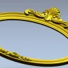 Овальная резная рамка STL для ЧПУ - декоративный картуш