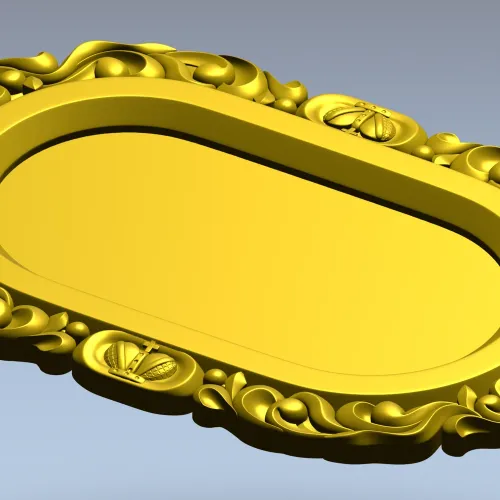 Овальная рамка с барочным орнаментом - 3D модель в формате STL для ЧПУ