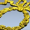 STL модель овальной резной рамки-венка с бантом для ЧПУ