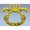 STL модель овальной резной рамки-венка с бантом для ЧПУ