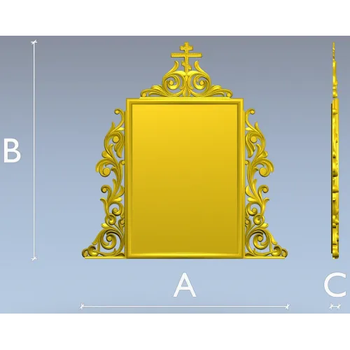Ornate Orthodox Icon Frame STL for CNC milling