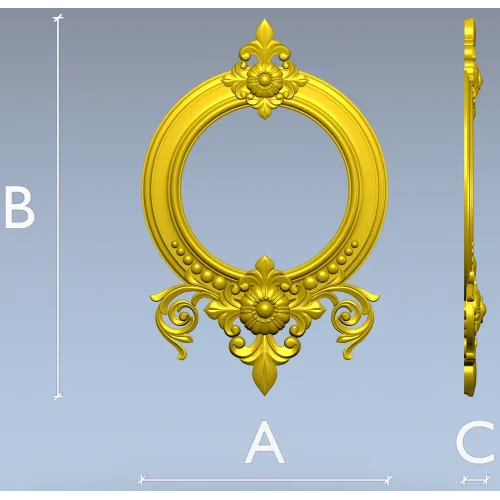 Ornate Round Frame STL for CNC