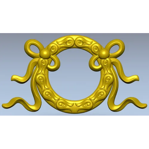 Ribbon Laurel Wreath STL for CNC