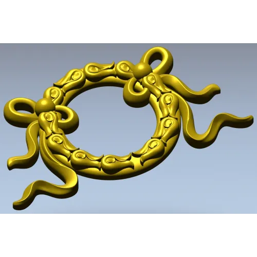 Ribbon Laurel Wreath STL for CNC