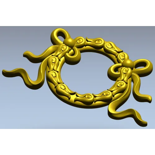 Ribbon Laurel Wreath STL for CNC