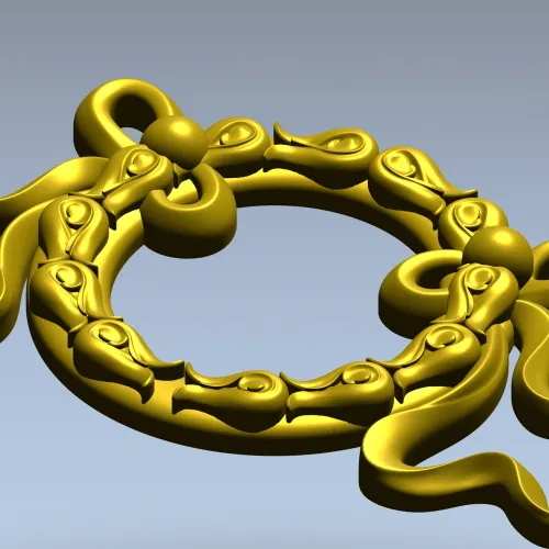Ribbon Laurel Wreath STL for CNC