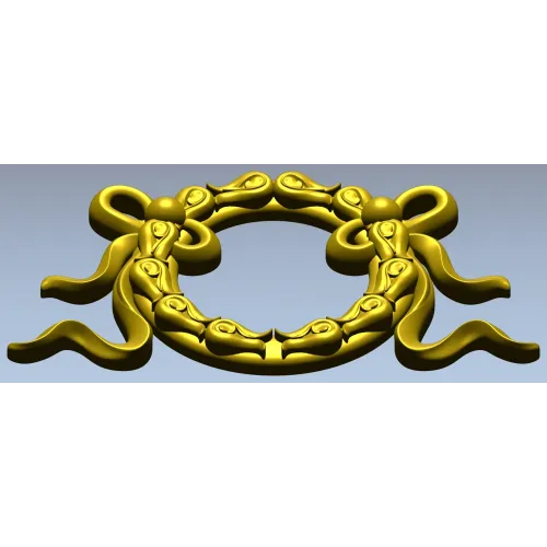 Ribbon Laurel Wreath STL for CNC