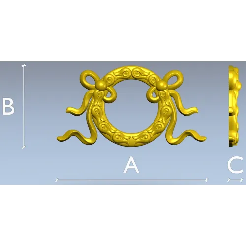 Ribbon Laurel Wreath STL for CNC